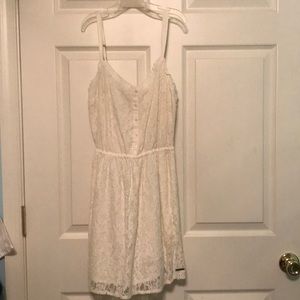 creme, lace dress